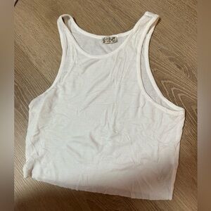 White Ribbed Tank Top